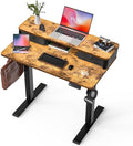35x20 Inch Standing Desk with Double Drawers, C-Clamp Mount Compatible by FiCiHi