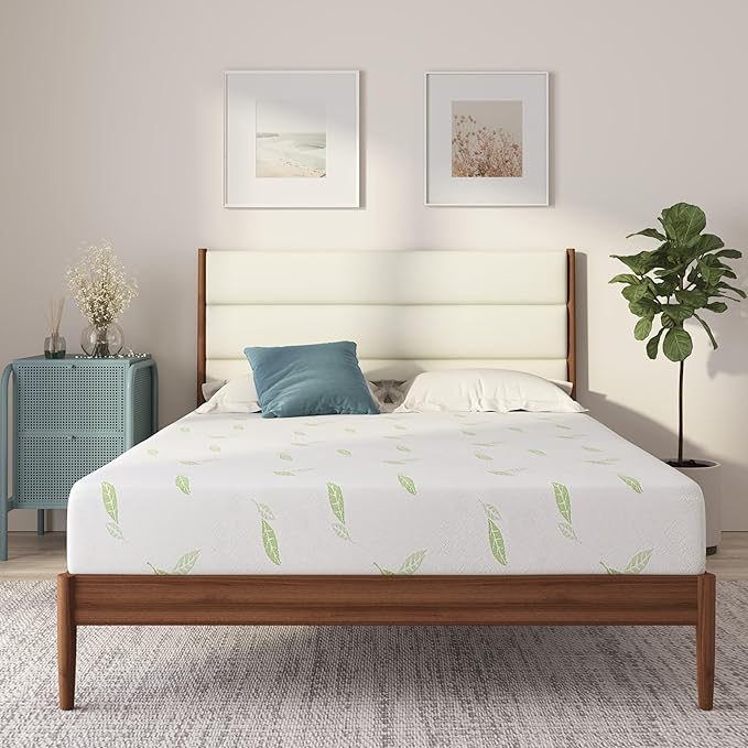 NapQueen Full Mattress, 6 Inch Anula Green Tea Memory Foam Mattress, Full Bed by NapQueen