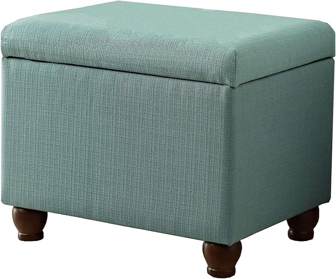 Home Decor | Upholstered MediumRectangular Storage Ottoman | Hinged Lid Ottoman by Spatial+Order
