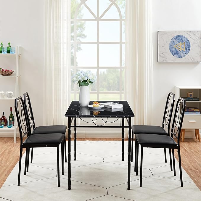 VECELO 5 Piece Dining Table Set - Image 4
