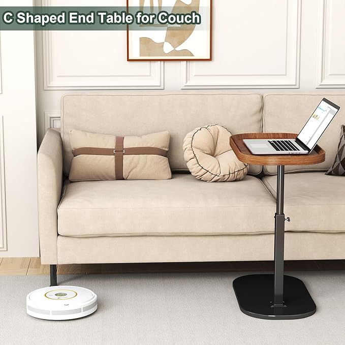 Adjustable Height C Shaped End Table - Image 2