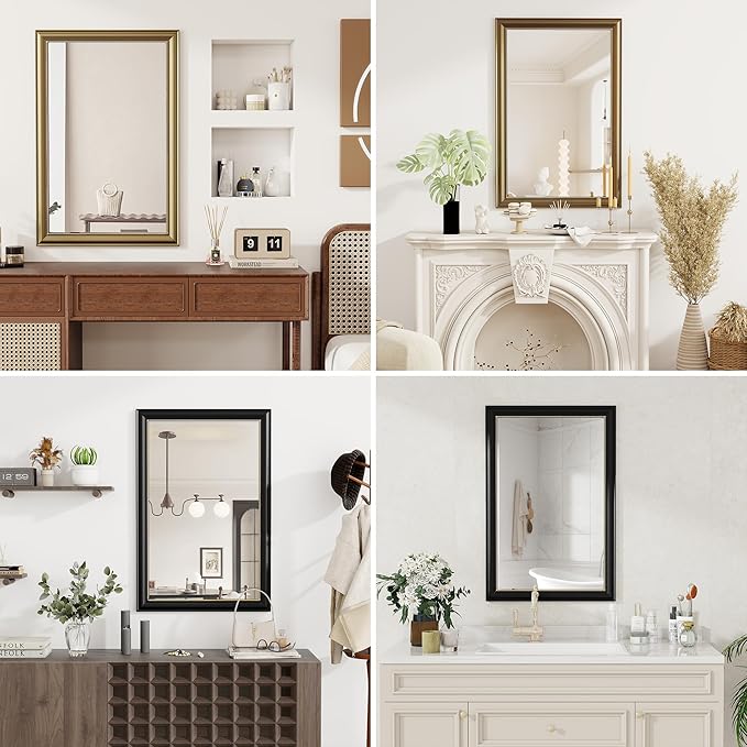 Axeman 32x48 Rectangular Wall Mirror, Decorative Bathroom Mirror, Traditional - Image 7