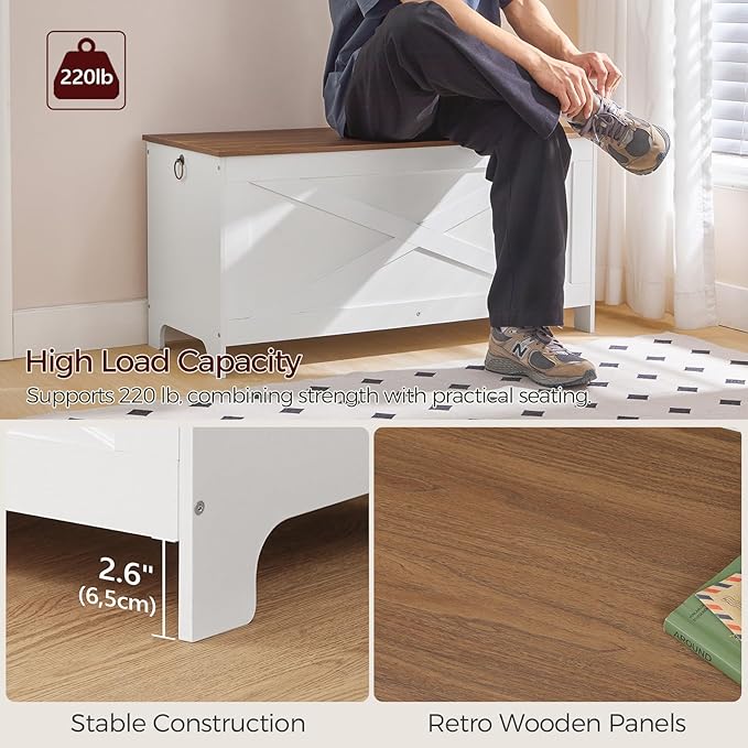 39.4" Toy Chest, Sturdy Entryway Storage Chest - Image 7