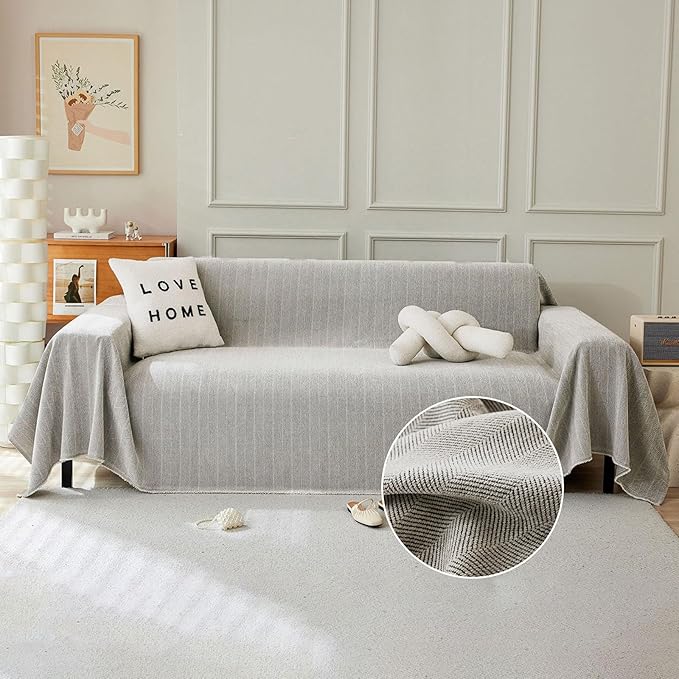 STACYPIK Silver Gray Sofa Cover by STACYPIK