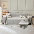 STACYPIK Soft Silver Gray Sofa Cover, Herringbone Couch Cover by STACYPIK