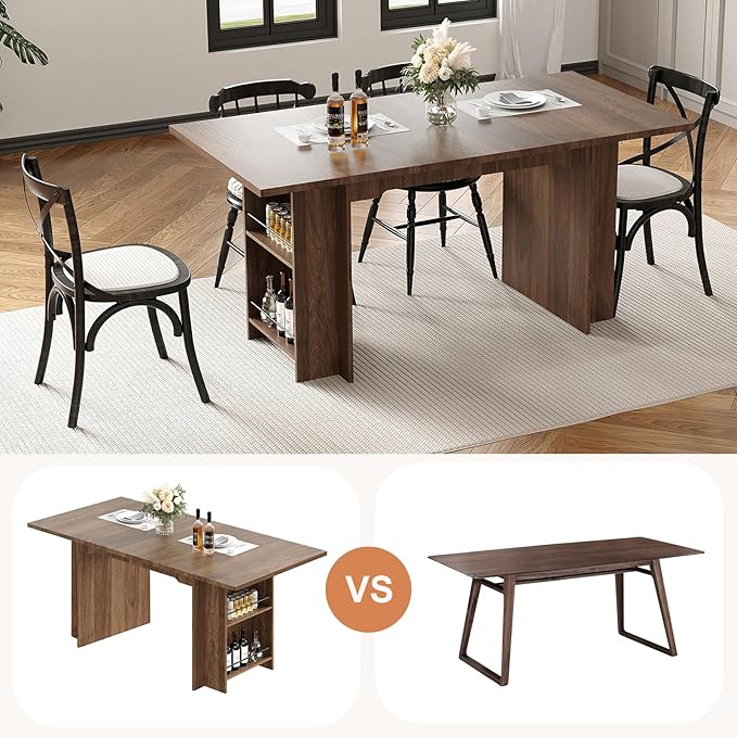 Garvee 63 Inch Dining Table for 2-4, Farmhouse Rectangular Kitchen Table - Image 6