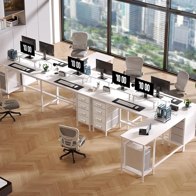 66" L Shaped Computer Desk, 94.4'' Home Office Desk - Image 2