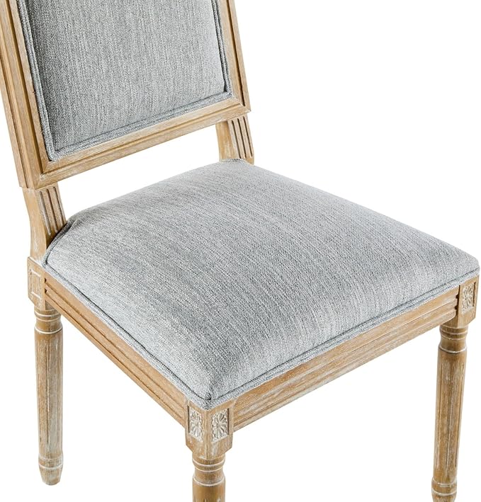 Merax Upholstered Solid Wood Dining Chairs Set of 4, French Country Style - Image 7