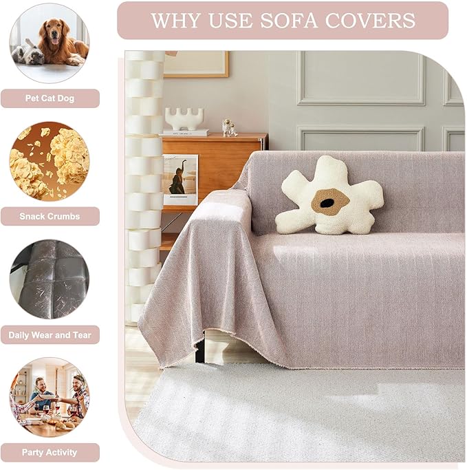 STACYPIK Stylish Cozy Pink Sofa Cover - Image 5