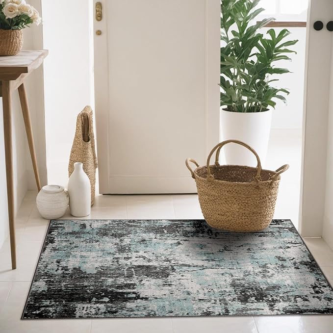 Washable Area Rugs 2'x3' Non-Slip Modern Abstract Soft - Image 2