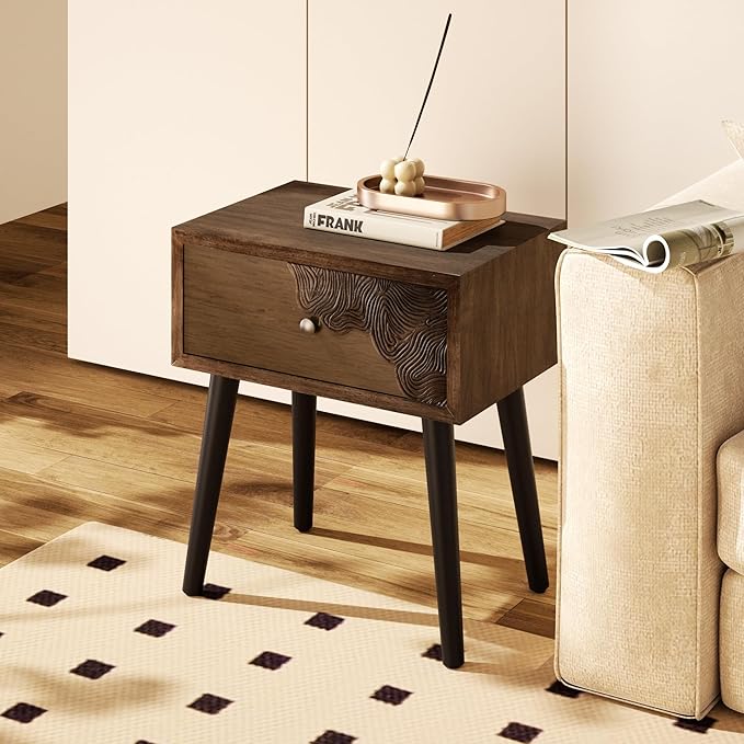 COSIEST Nightstand Set of 2, Mid Century Modern End Table - Image 5