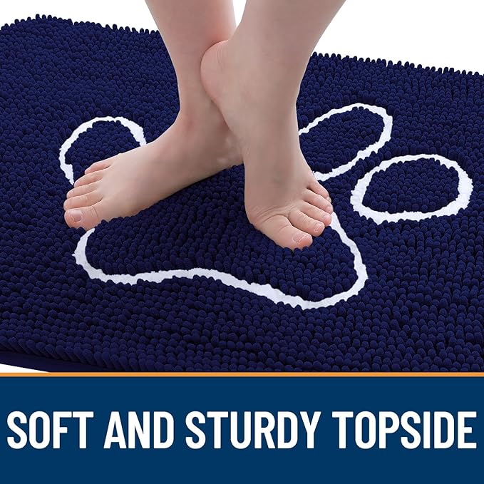OLANLY Door Mat for Muddy Dog Paws 47x32, Ultra Absorbent Chenille Mud Doormat - Image 4