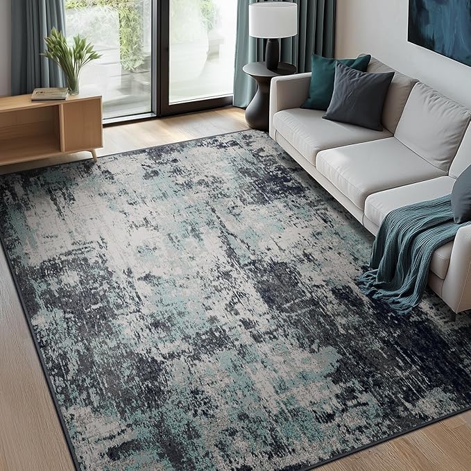 Washable Area Rugs 8'x10' Non-Slip Modern Abstract Soft - Image 3