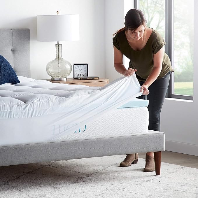 LUCID 4 Inch Down Alternative and Gel Memory Foam Mattress Three Toppers in - Image 3