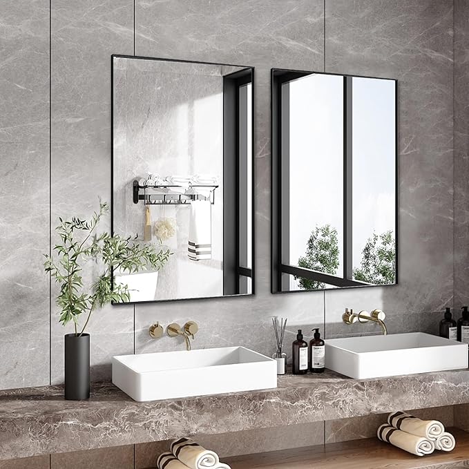 20x36 Inch Black Bathroom Mirror - Image 3