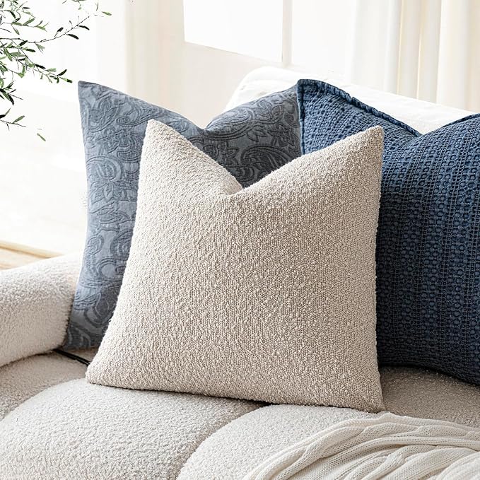 Foindtower Pack of 2, Decorative Textured Boucle Throw Pillow Covers Accent - Image 5