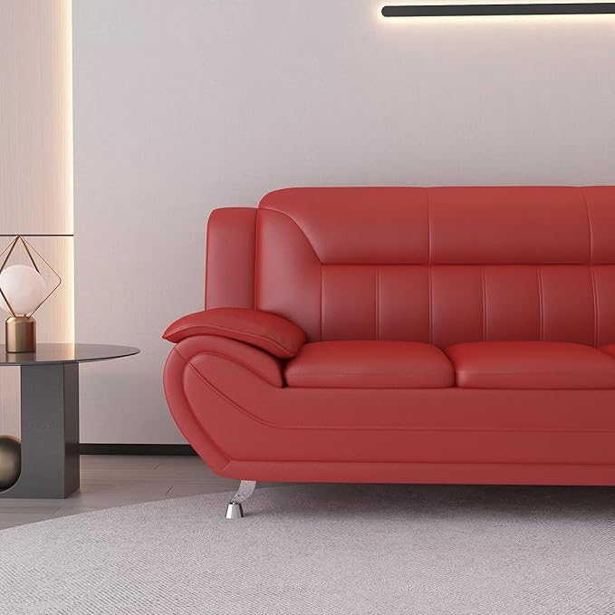 Container Furniture Direct Michael Modern Faux Leather Upholstered Stainless - Image 10