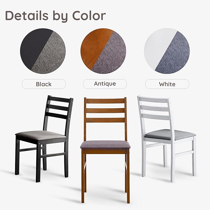 Livinia Seattle Modern Farmhouse Kitchen Dining Room Chair Set of 4, Solid Wood - Image 6