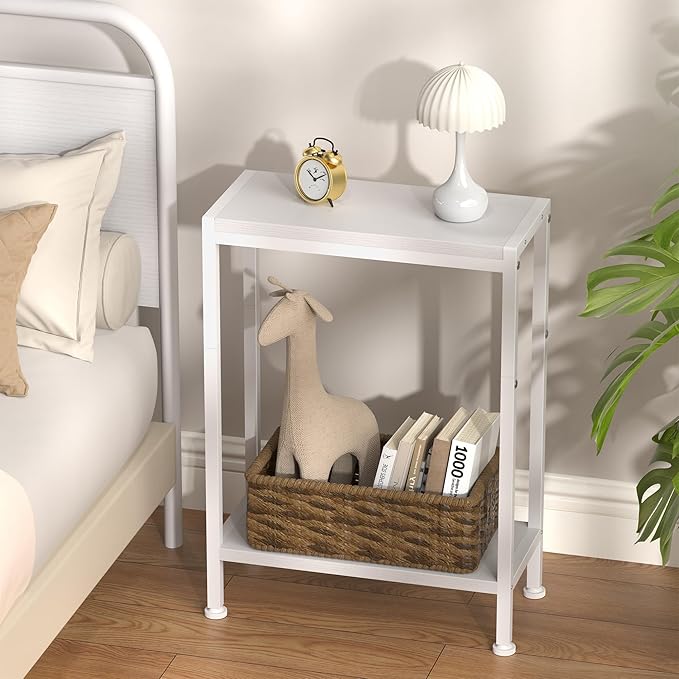 Narrow Side Table for Small Space, 2-Tier Small End Table - Image 2
