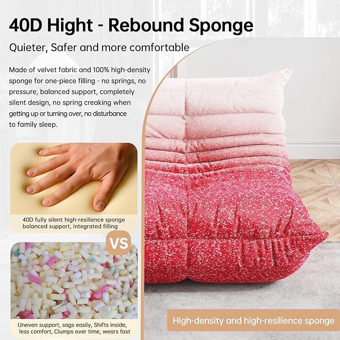 Bean Bag Chairs for Adults, BeanBag Reading Chair Memory Foam Couch, Floor - Image 3
