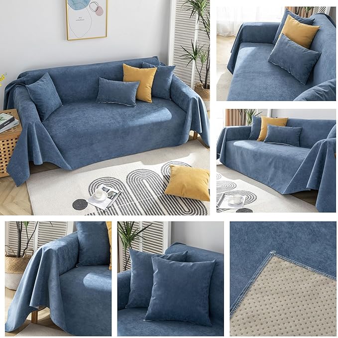 STACYPIK Waterproof Dark Blue Sofa Cover, Washable Couch Cover - Image 7