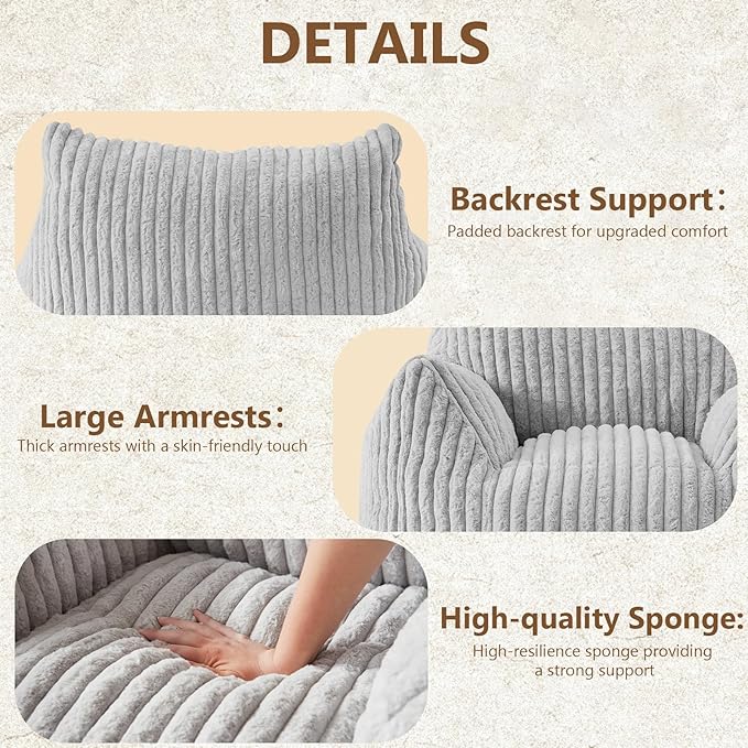 Giant Bean Bag Chairs for Adults Teens, Large Bean Bag Sofa Chairs - Image 4