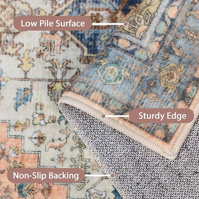 GENIMO 2x5 Runner Rugs for Hallway, Machine Washable Non Slip Vintage Rugs - Image 4