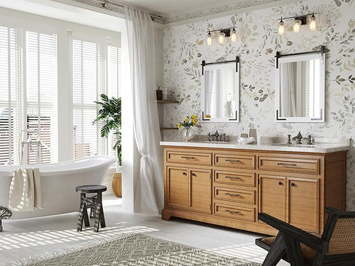 22x30 Inch Farmhouse Bathroom Mirror, Rectangle Wall Decorative Mirrors - Image 2