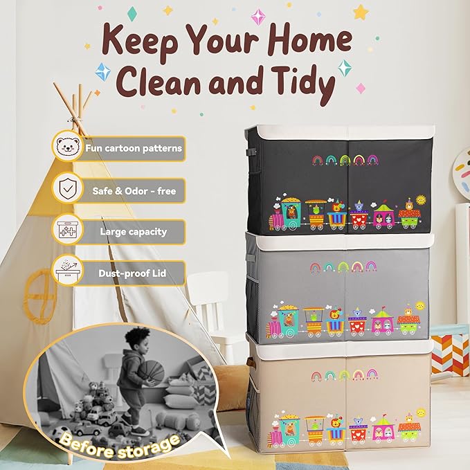 80L Large Toy Storage Box with Lid, Large Toy Box Chest - Image 6