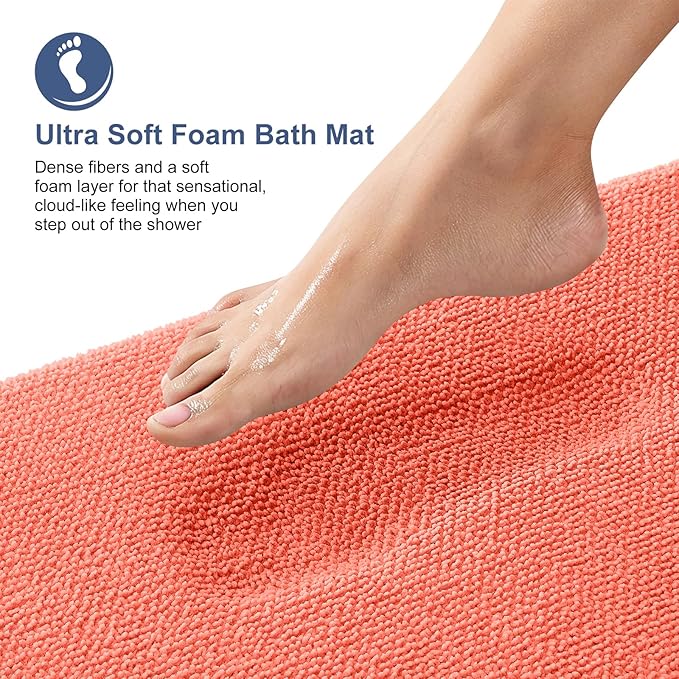 OLANLY Thick Memory Foam Bath Mat Rug 36x24, Extra Soft Absorbent Bathroom Rug - Image 2