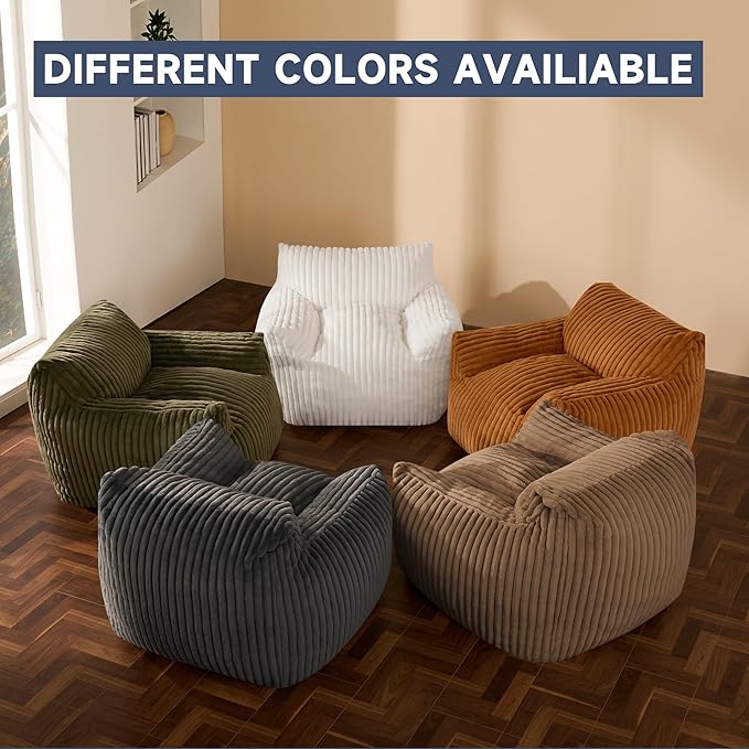 Oversized Bean Bag Chair for Adults, Giant Comfy Plush Boneless Bean Bag Couch - Image 7