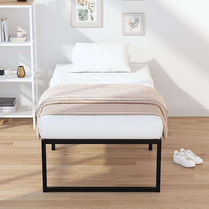 EMODA 18 Inch Narrow Twin Bed Frame 30x75, Heavy Duty Metal Platform No Box - Image 7