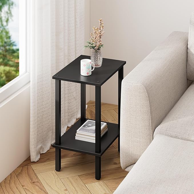 TUTOTAK End Table, Side Table, Nightstand, 2-Tier Storage Shelf, Sofa Table - Image 9