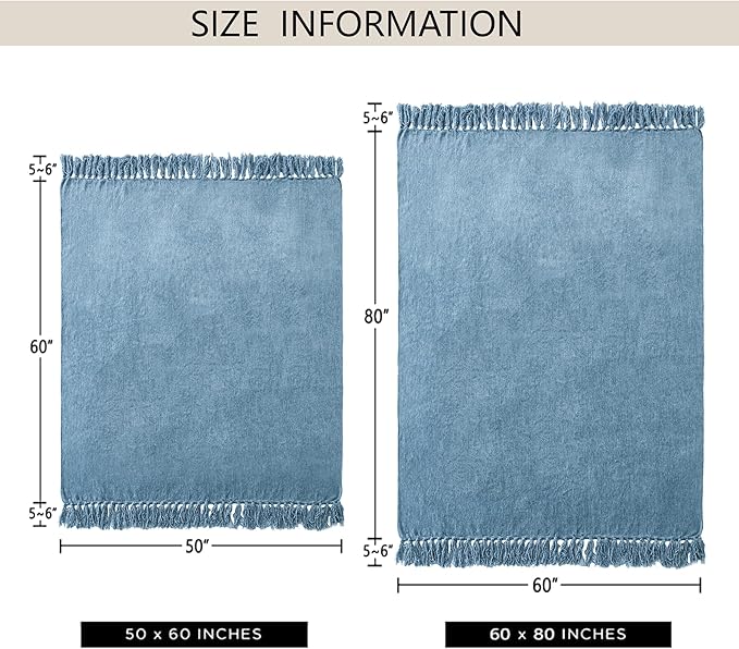Chenille Throw Blanket for Couch 60"X 80" Twin, Soft Cozy Throws - Image 3