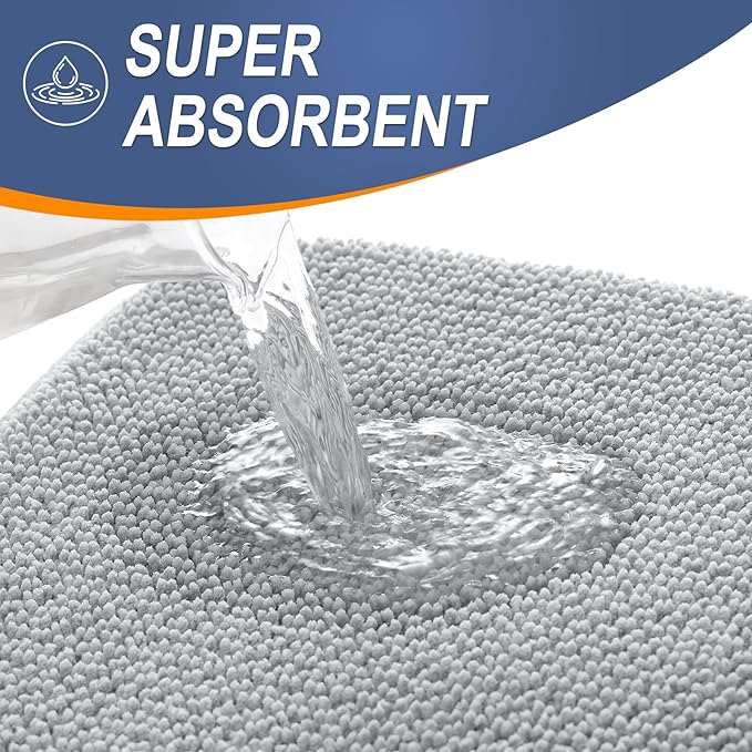 OLANLY Thick Memory Foam Bath Mat Rug 34x21, Extra Soft Absorbent Bathroom Rug - Image 3