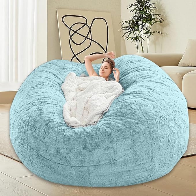 Bean Bag Chair for Adults Kids Without Filling Comfy Oversized Round Lazy Sofa by FunnyFurnitureforYourHous