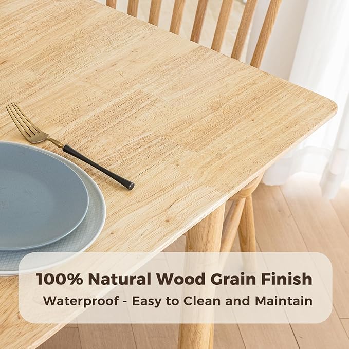 DELAVIN 59" Large Solid Wood Dining Table - Image 4
