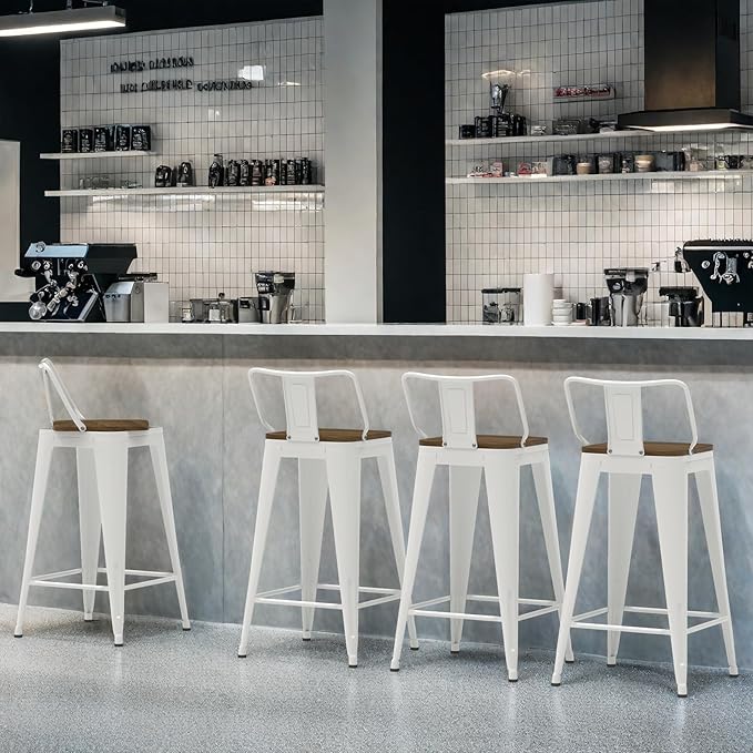 24 Inch Swivel Bar Stools Set of 4, Counter Height Bar Stools - Image 9