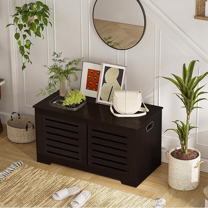 DINZI LVJ Storage Chest, Flip-Top Wooden Toy Box - Image 2