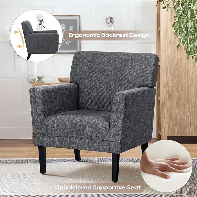 COLAMY Accent Chair Set of 2 for Living Room, Modern Upholstered Fabric Accent - Image 4