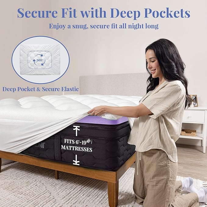 OhGeni Cooling 4 inch Dual Layer Twin XL Mattress Topper, 2 inch Gel Memory Foam - Image 10