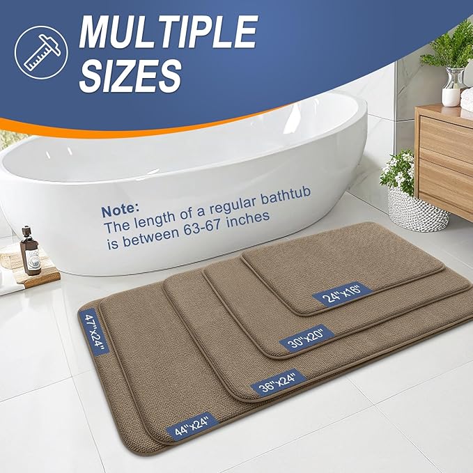 OLANLY Thick Memory Foam Bath Mat Rug 30x20, Extra Soft Absorbent Bathroom Rug - Image 5
