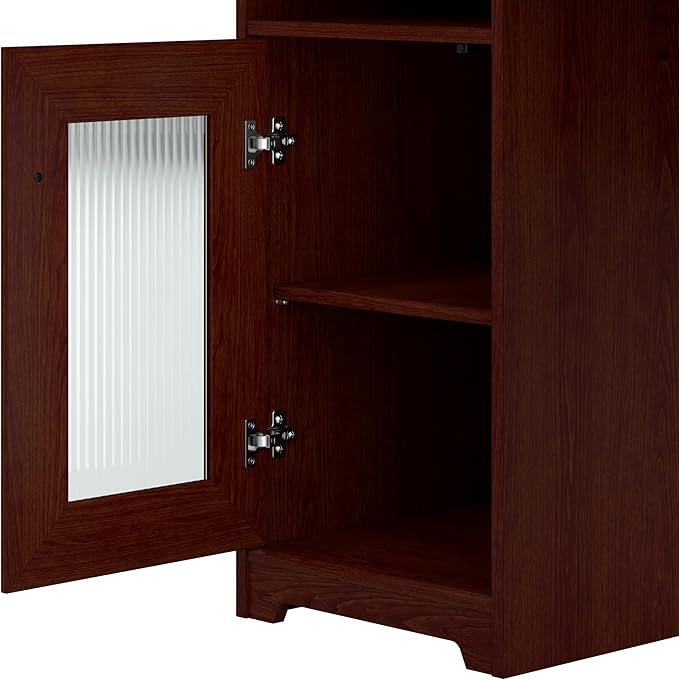 Bush Furniture Cabot L Shaped Computer Desk in Harvest Cherry | Corner Table - Image 6