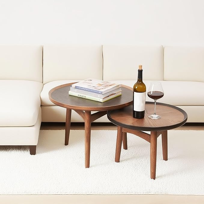 CONSDAN 20 Round Side Table, Solid Oak Frame & Veneer Top, USA Grown Hardwood - Image 5