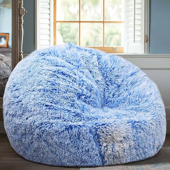 Fluffy Bean Bag Chair, 3FT Round Memory Foam Filled Bean Bag - Image 7