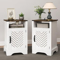 RoyalCraft Set of 1 Farmhouse Nightstand, Tall Bedside Table by Bringyoubetterlife