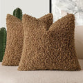 Foindtower 2 Pieces 18x18 Inch Dark Bronze, Faux Fur Throw Pillow Cover Accent by Foindtower