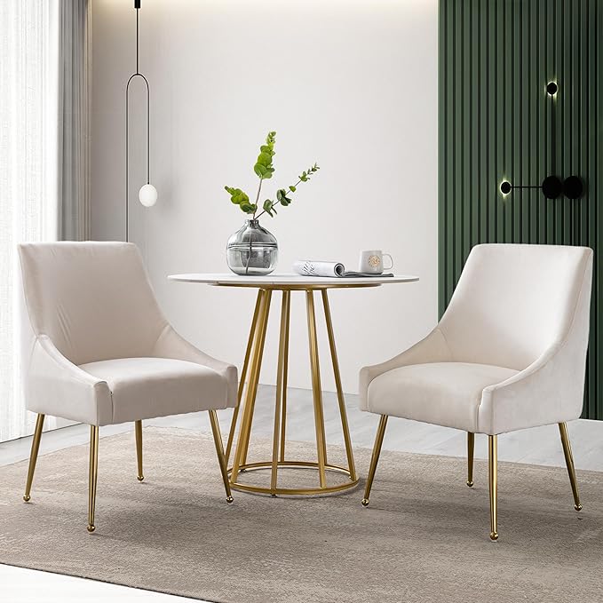 Modern Velvet Dining Chairs Set of 4, Contemporary Upholstered Furniture - Image 6