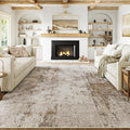 10x12 Washable Area Rug Brown Grey Abstract Neutral Living Room Bedroom Large by WondRg