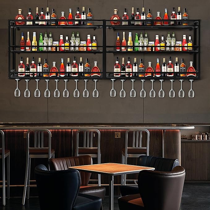 Metal Wine Rack Wall Mounted, Bar Shelves - Image 7